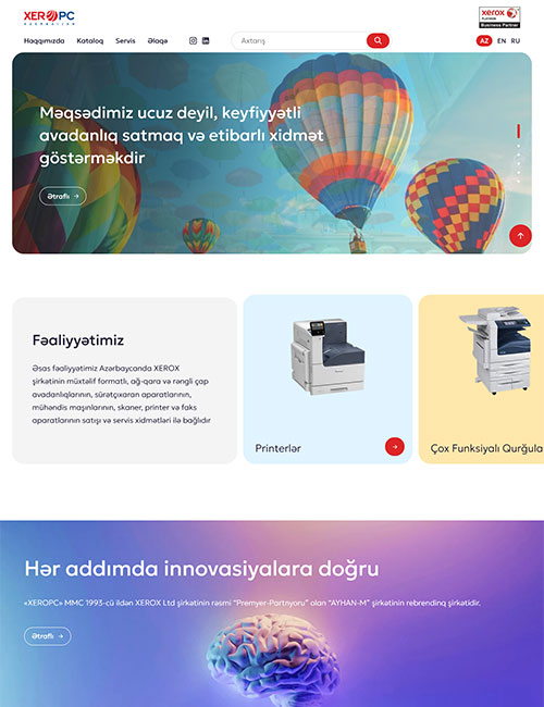 XeroPC.az | Вебсайт компании «XEROPC», официального Премьер-партнера Xerox в Азербайджане